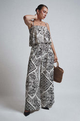 PRINTED FLARED PANTS